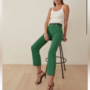 Reformation Cowboy High Rise Straight Jeans in Grass